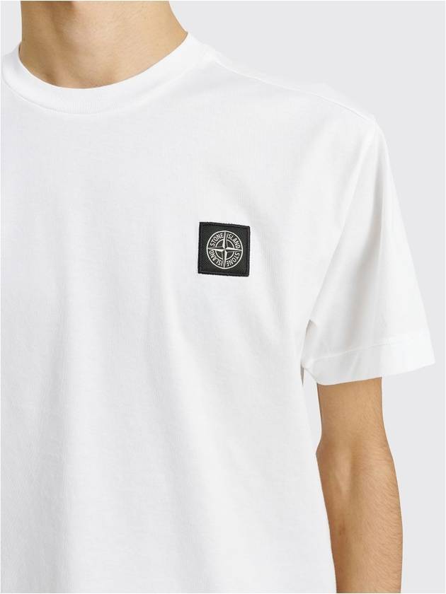 Logo Patch Short Sleeves T-Shirt White - STONE ISLAND - BALAAN 5