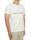 Reverse Logo Print Cotton Short Sleeve T-Shirt White - SAINT LAURENT - BALAAN 4