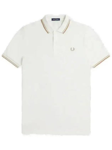 Twin Tip Logo Short Sleeve Polo Shirt Off White - FRED PERRY - BALAAN 1