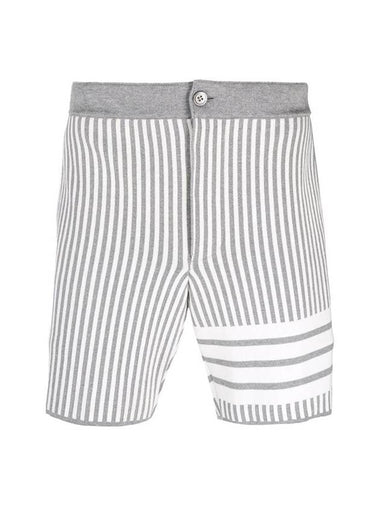 Seersucker Jacquard Shorts Grey - THOM BROWNE - BALAAN 1