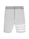 Seersucker Jacquard Shorts Grey - THOM BROWNE - BALAAN 1