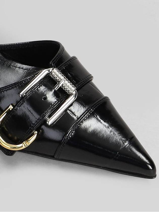 Pooh Crocodile Effect Leather Metal Buckle Strap Slingback Heel Black - GIVENCHY - BALAAN 6