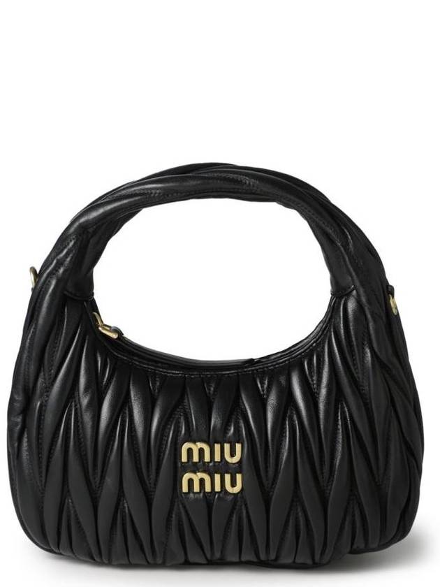 Wander Matelasse Nappa Leather Shoulder Bag Black - MIU MIU - BALAAN 2