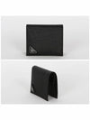 Triangular Logo Saffiano Half Wallet Black - PRADA - BALAAN 3