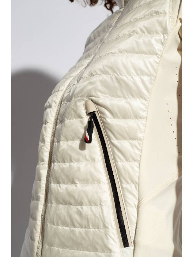 Women's Grenoble Patch Logo Zip-Up Cardigan White - MONCLER - BALAAN 4