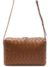 Intrecciato Leather Mini Cross Bag Camel - BOTTEGA VENETA - BALAAN 5