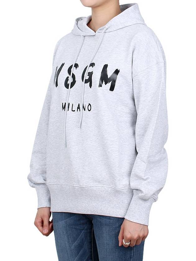 Logo Print Cotton Hoodie Light Grey - MSGM - BALAAN 4