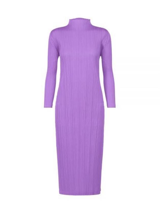 Monthly Color September Pleats Long Sleeve Midi Dress Purple - ISSEY MIYAKE - BALAAN 2