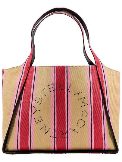 embroided logo raffia shopping tote bag - STELLA MCCARTNEY - BALAAN 2