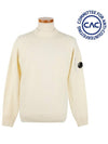 Lens Wappen Wool Knit Top Ivory - CP COMPANY - BALAAN.