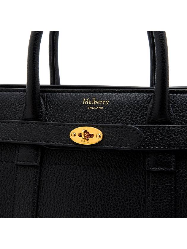 Bayswater Zipped Mini Classic Grain Tote Bag Black - MULBERRY - BALAAN 9