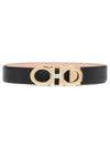 Reversible Gancini Leather Belt Black - SALVATORE FERRAGAMO - BALAAN 1