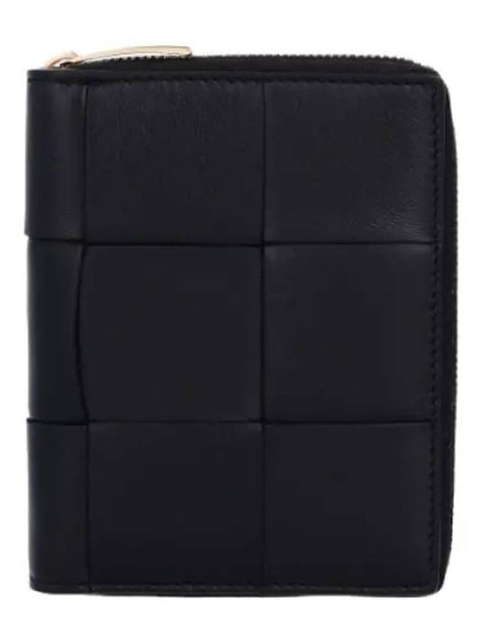 Zipper Around Half Wallet Black - BOTTEGA VENETA - BALAAN 1