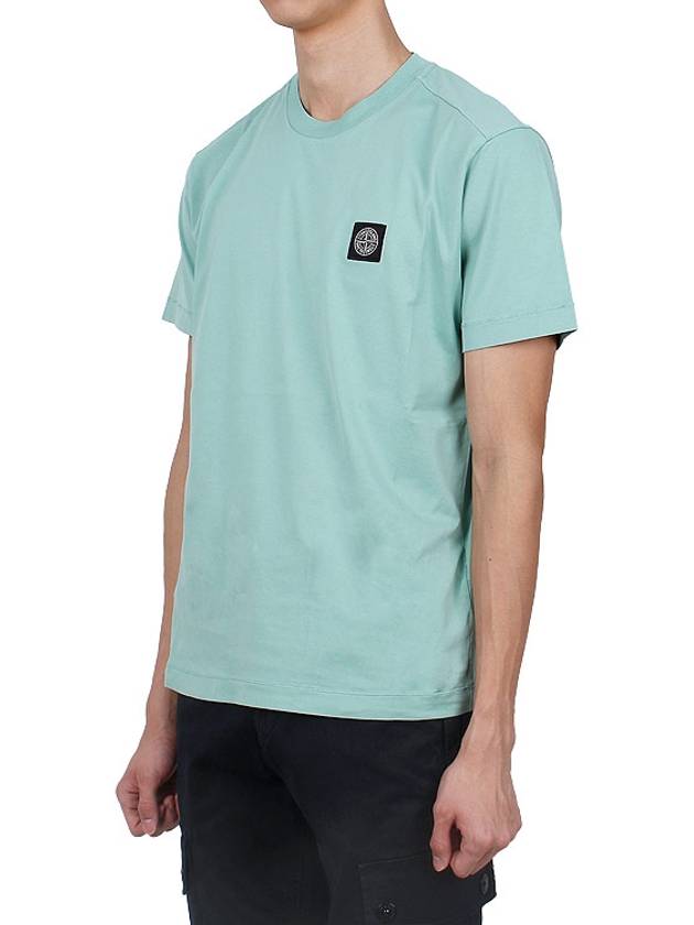 Logo Patch Short Sleeves T-Shirt Light Green - STONE ISLAND - BALAAN 4