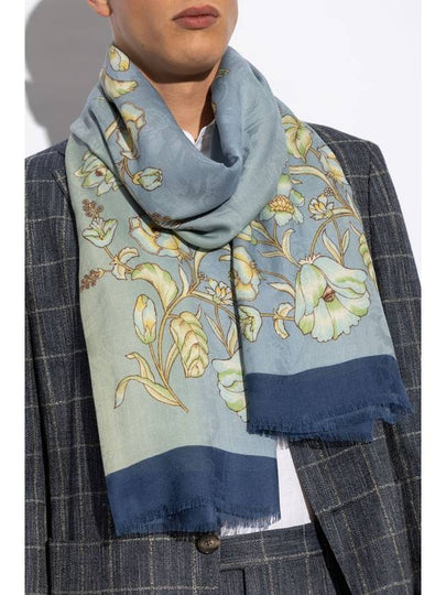 Etro Floral Motif Scarf, Men's, Blue - ETRO - BALAAN 2