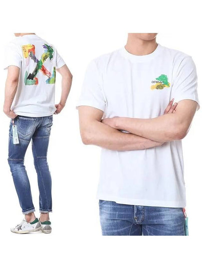 Brush Arrow Logo Print Short Sleeve T-Shirt White - OFF WHITE - BALAAN 2