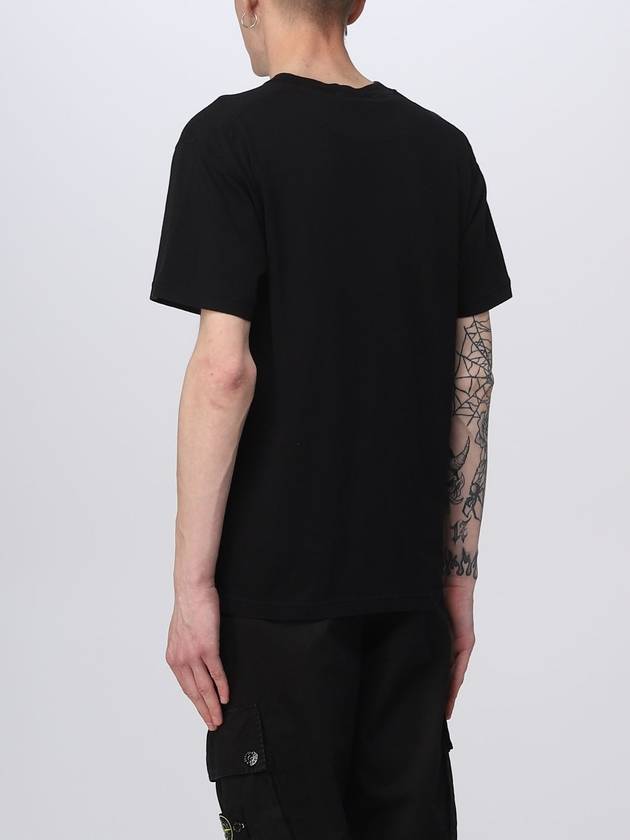 Men's Pisato Effect Logo Patch Pocket Short Sleeve T-Shirt Black - STONE ISLAND - BALAAN 6