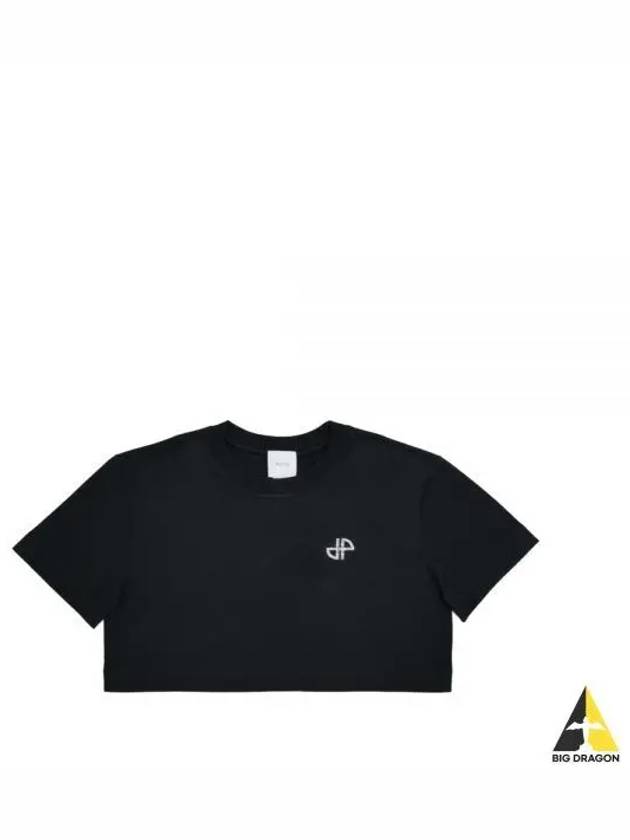 Logo Crop Cotton Short Sleeve T-Shirt Black - PATOU - BALAAN 2