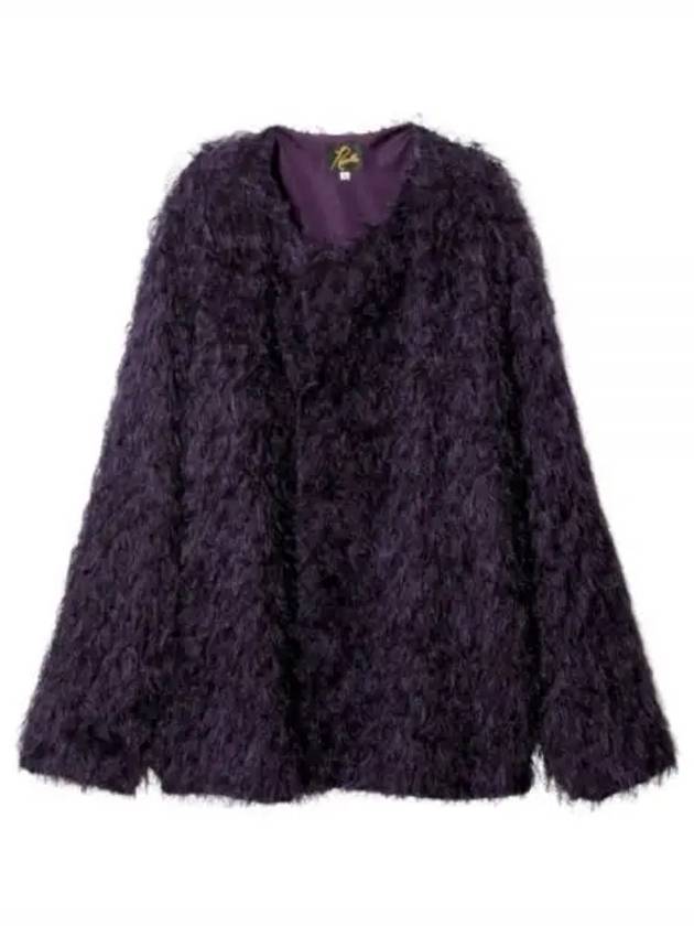 argyle fringe snap cardigan purple - NEEDLES - BALAAN 2