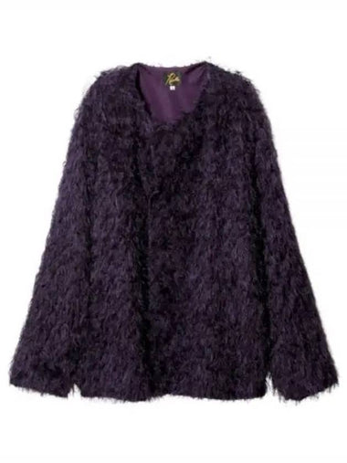 Snap Cardigan Jacket PER Argyle Fringe Jq PURPLE NS121 - NEEDLES - BALAAN 1