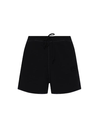 Logo Cotton Shorts Black - GANNI - BALAAN 1