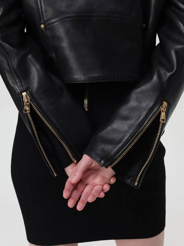 Biker Belted Leather Jacket Black - BALMAIN - BALAAN 6