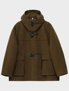 Overfit Hooded Duffel Half Coat Brown - NOIRER - BALAAN 3