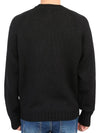 Men’s Merino Wool Knit Top Black - TEN C - BALAAN 5