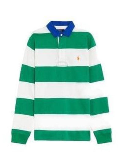 Block Stripe Classic Fit Polo Shirt Green - POLO RALPH LAUREN - BALAAN 2