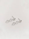 Crystal Duo Earrings Silver - SOSOO - BALAAN 1