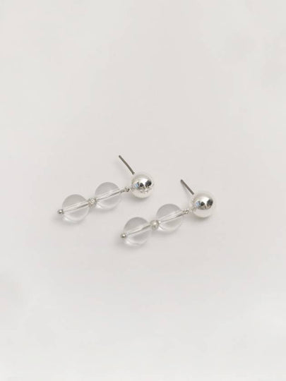 Crystal Duo Earrings Silver - SOSOO - BALAAN 2