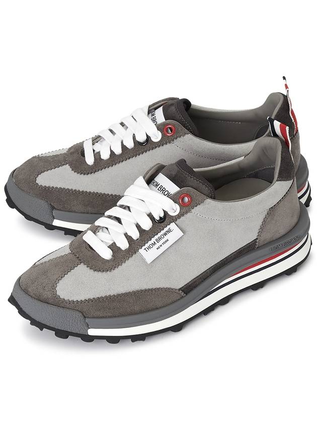 Suede Tech Runner Low Top Sneakers Grey - THOM BROWNE - BALAAN 2