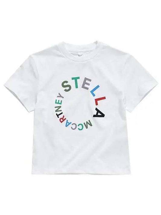 Stella McCartney TT8S31 Z0434 100 Circular Logo Print Junior Short Sleeve T Shirt - STELLA MCCARTNEY - BALAAN 1