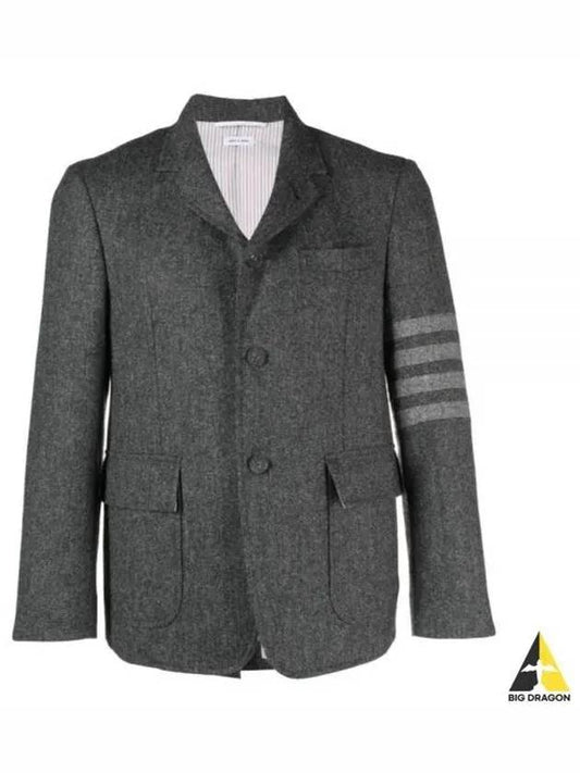 Donegal Tweed 4 Bar Single Breasted Blazer Jacket Grey - THOM BROWNE - BALAAN 2