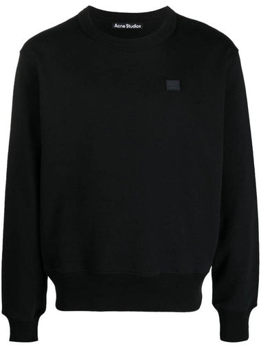 Logo Patch Regular Fit Crew Neck Sweatshirt Black - ACNE STUDIOS - BALAAN 1