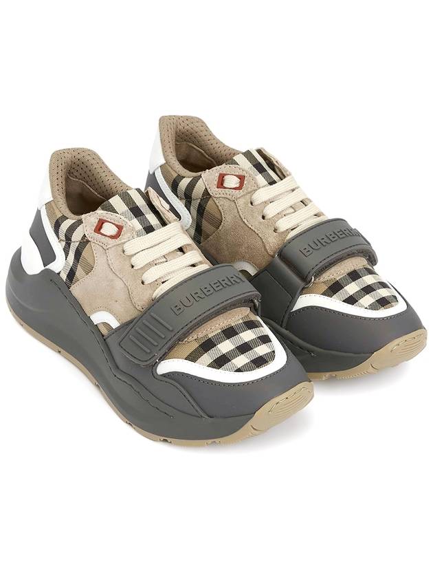 Ramsley Vintage Check Low Top Sneakers Grey Beige - BURBERRY - BALAAN 4