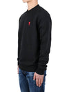 Small Heart Logo Sweatshirt Black - AMI - BALAAN 4