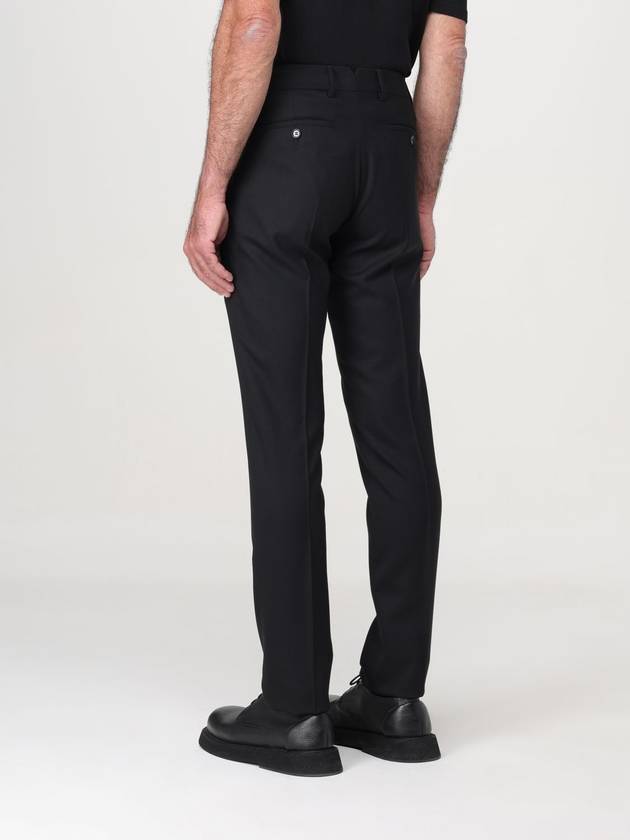 Cigarette Fit Wool Canvas Slacks Black - AMI - BALAAN 4