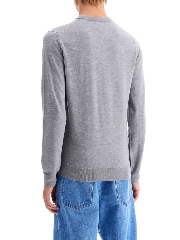 Merino Wool Crew Neck Knit Top Grey - LACOSTE - BALAAN 4