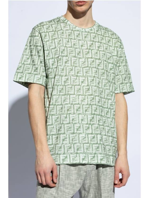 FF Cotton Short Sleeve T-Shirt Green - FENDI - BALAAN 2