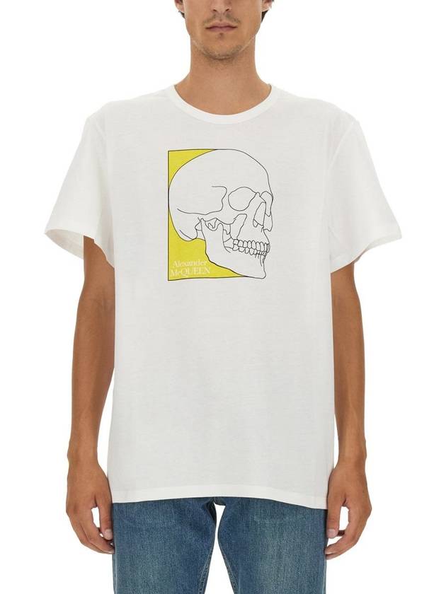 Skull Logo Print Short Sleeve T-Shirt White - ALEXANDER MCQUEEN - BALAAN 2