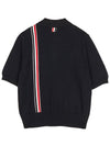 RWB Stripe Polo Shirt Blue - THOM BROWNE - BALAAN 3