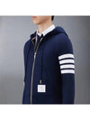 Engineered 4 Bar Diagonal Zip Up Hoodie Navy - THOM BROWNE - BALAAN 6