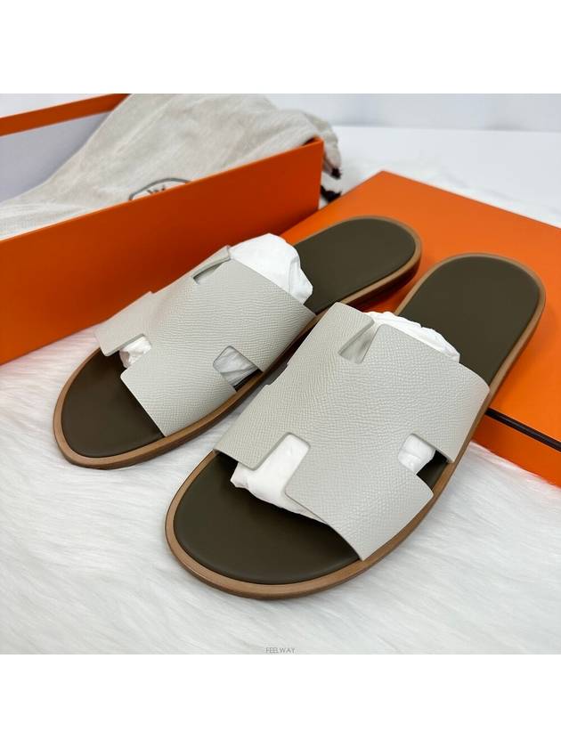 Izmir Slippers Beige Glaise Vert Toundra - HERMES - BALAAN 5