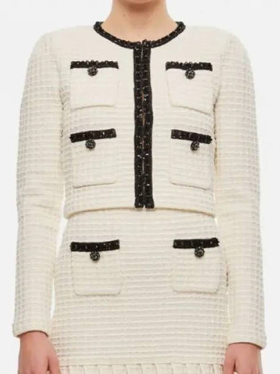 24 CREAM TEXTURED KNIT CARDIGAN RS24133JC texture - SELF PORTRAIT - BALAAN 2