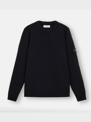 508A3 Stitch Detail Crew Neck Sweater Black V0029 - STONE ISLAND - BALAAN 1