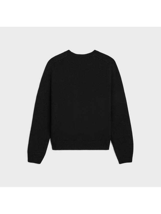 Triomphe crew neck wool cashmere knit top black - CELINE - BALAAN 3