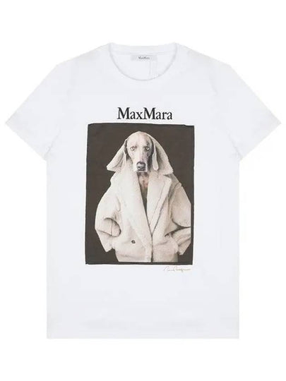 Print Cotton Short Sleeve T-Shirt White - MAX MARA - BALAAN 2