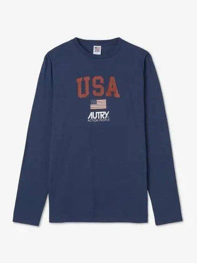 Logo Long Sleeve T-Shirt Navy - AUTRY - BALAAN 2