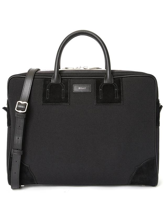 Men's Board Grain Leather Briefcase Black - BALLY - BALAAN 2